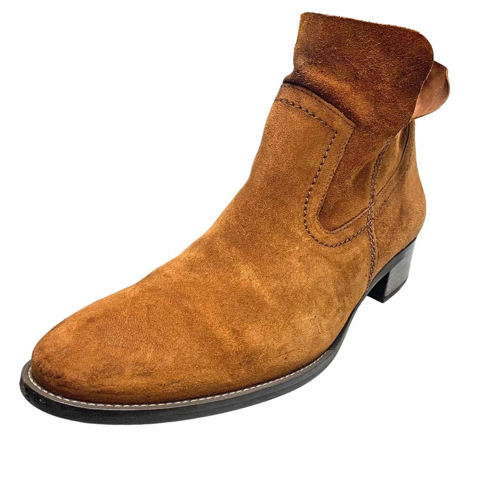 PAUL GREEN Nicole Nut Suede Side Zip Booties